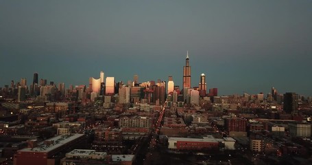 Chicago city view from aerial