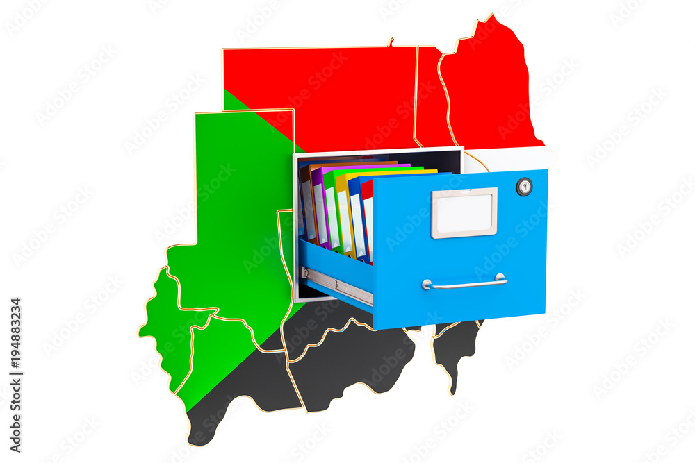 Aufkleber sudanese national database concept, 3d rendering
