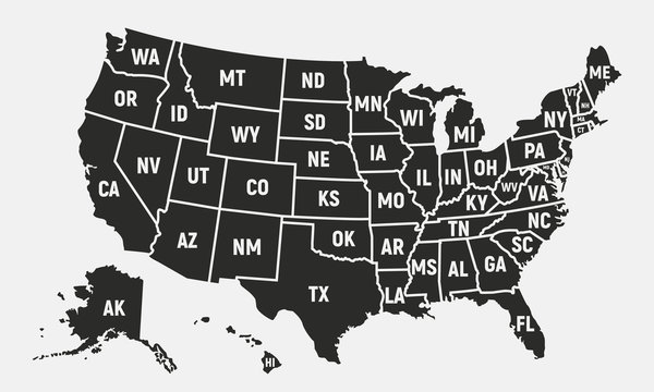 Us Map With State Names Images – Browse 6,830 Stock Photos, Vectors, and  Video | Adobe Stock