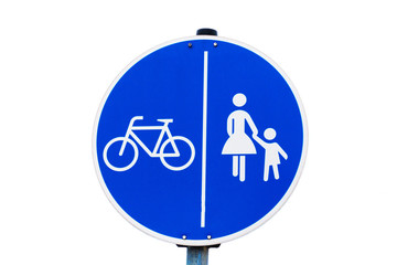 Radfahrer und Fußgänger getrennt Verkehrszeichen