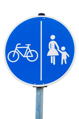 Radfahrer und Fußgänger getrennt Verkehrszeichen