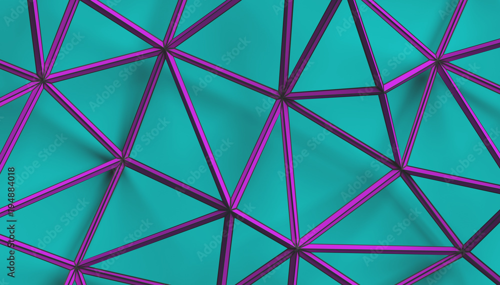 Aufkleber abstract 3d rendering of geometric structure. modern background with connected lines. minimalistic d