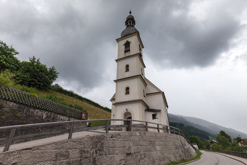 Fototapeta na wymiar Church at Ramsau, Bavaria, Germany, Europe