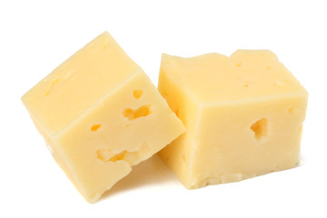 piece of cheese isolated on white background