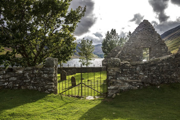 Old cemetery at Loch Lee, Glen Esk, Angus, Scotland, United Kingdom. August 2017