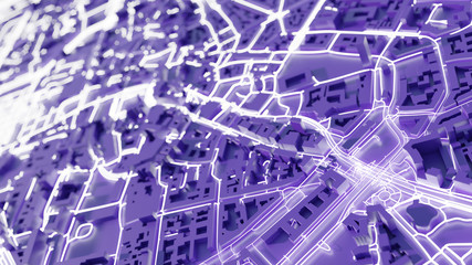 Techno mega city; urban and futuristic technology concepts, original 3d rendering