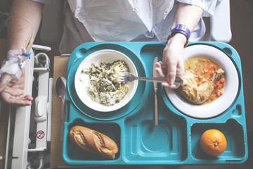 tray with hospital food