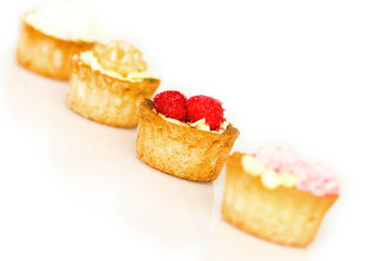 strawberry dessert in its row