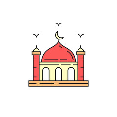 Obraz premium Mosque color icon2Muslim mosque flat icon. Vector illustration