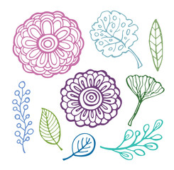 Hand drawn doodle flower pattern