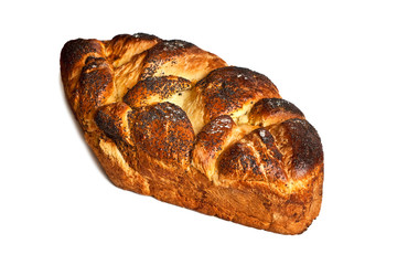 challah isolated on white background