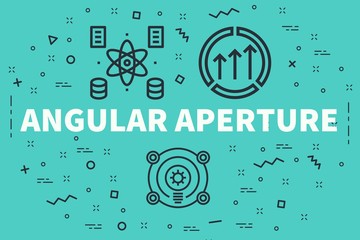 Obraz premium Conceptual business illustration with the words angular aperture