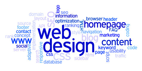 Fototapeta premium Word Cloud Web Design