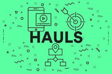 Conceptual business illustration with the words hauls
