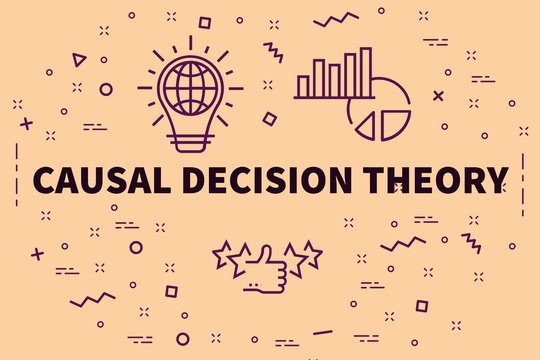 Conceptual business illustration with the words causal decision theory
