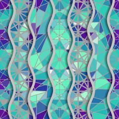 Seamless arabic geometric pattern in patchwork style. Vector traditional muslim background.