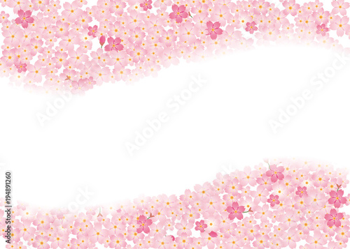 春のイメージの背景 波背景 桜文様 桜吹雪 ピンク 桜のイラスト 桜のリース 桜のオーナメント Background Wall Mural Backgrou Globeds
