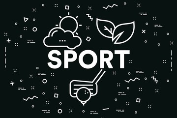 Conceptual business illustration with the words sport