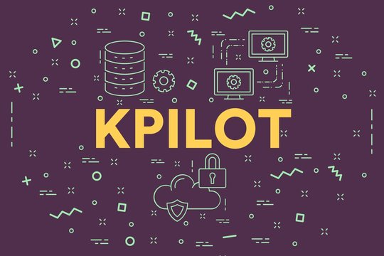 Conceptual business illustration with the words kpilot