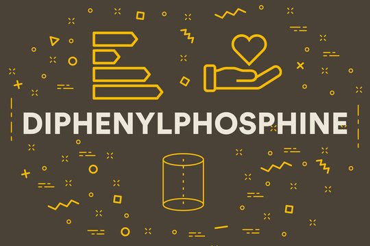 Conceptual business illustration with the words diphenylphosphine