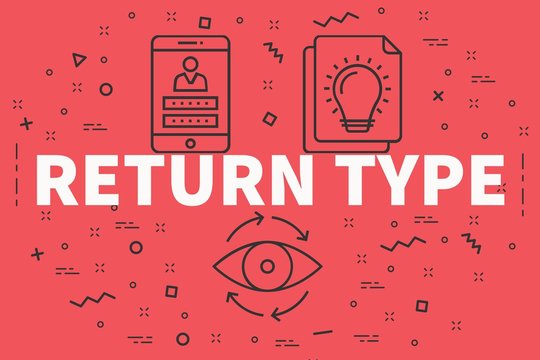 Conceptual business illustration with the words return type
