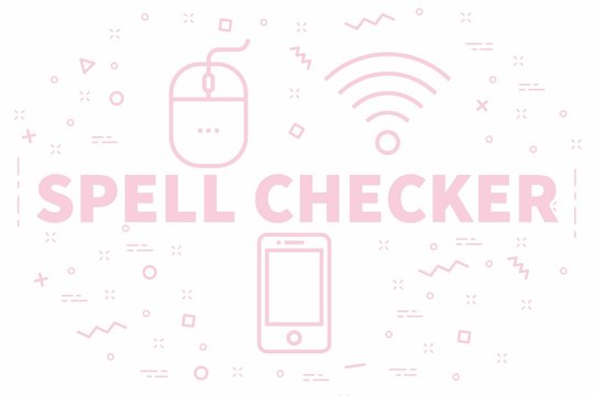 Conceptual business illustration with the words spell checker