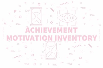 Obraz na płótnie Canvas Conceptual business illustration with the words achievement motivation inventory