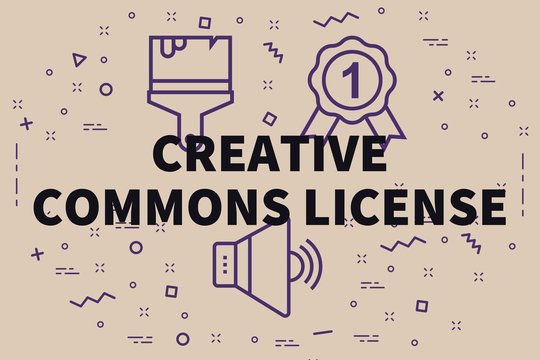 Conceptual business illustration with the words creative commons license