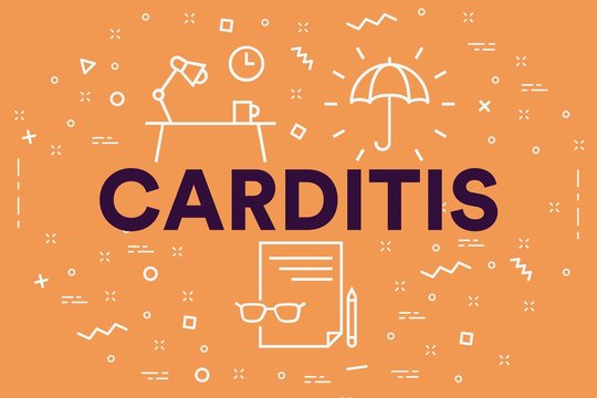 Conceptual business illustration with the words carditis