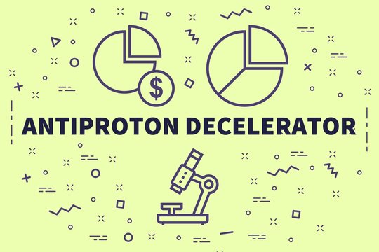 Conceptual business illustration with the words antiproton decelerator