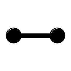 Icon of dumbbell black on white background.
