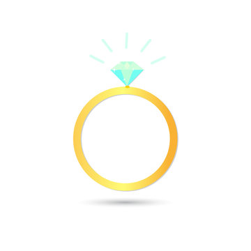Icon with diamond ring on white background.