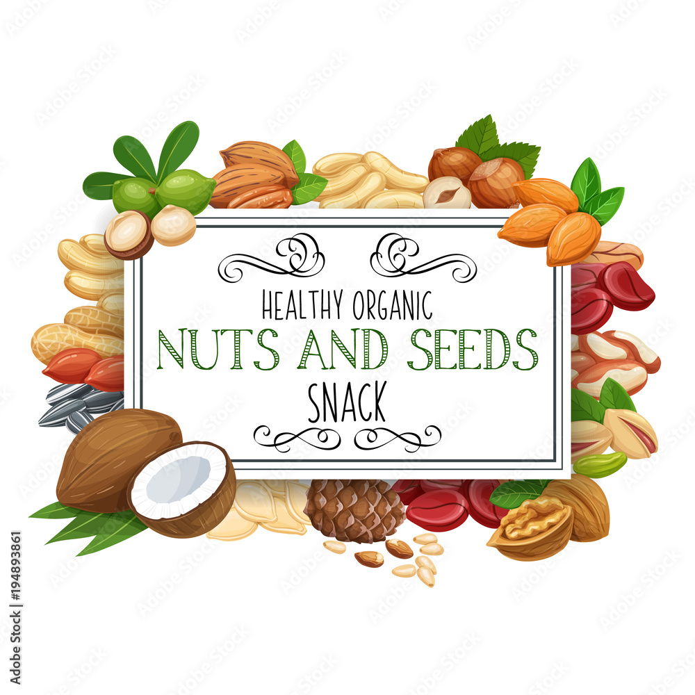 Wall mural nuts and seeds