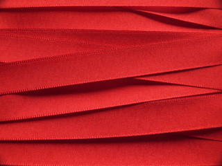 Shiny red satin ribbon