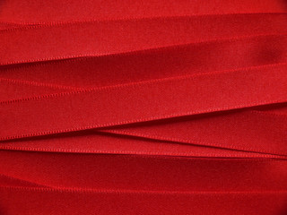 Shiny red satin ribbon