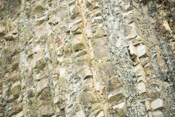 frosty icicles on the rocks