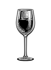 Ink sketch of wineglass.