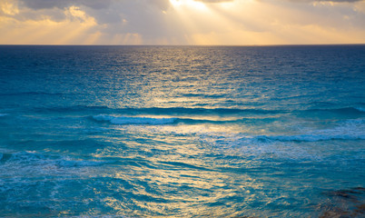 Fototapeta premium Beautiful sunset. Caribbean sea. Cancun, Mexico