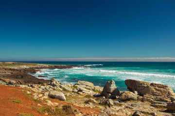 Colorful, stunning Landscape with Atlantic Ocean at the Cape of Good Hope, South Africa