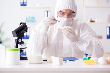 Food scientist testing new stuff in the lab