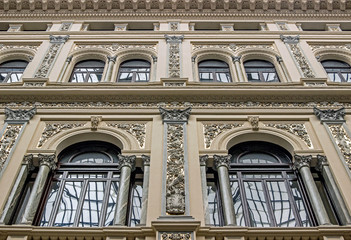 exterior wall of Galleria Umberto I shopping gallery in Naples 