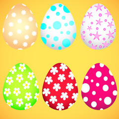 Easter eggs colored set.