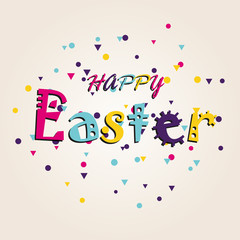 Fototapeta premium Happy Easter colorful lettering