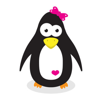 cute cartoon penguin girl
