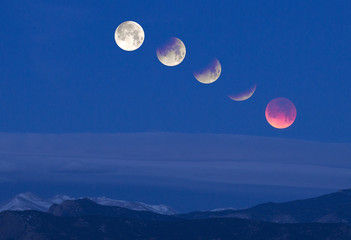 Super Blood Moon, Loveland - Colorado, January 2018, lunar eclipse - obrazy, fototapety, plakaty