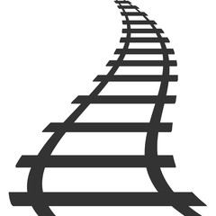 locomotive railroad silhouette track railway transit route icon - 194899416