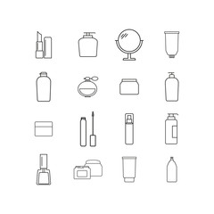Set of Cream bottles online icons