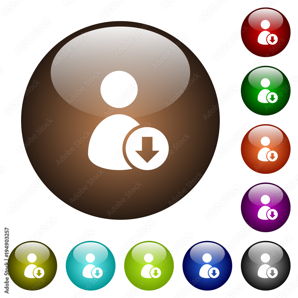 Poster move down user color glass buttons