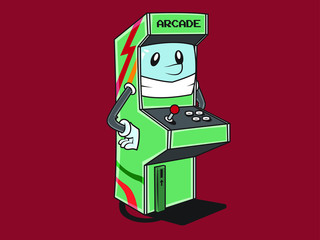 A smiling arcade cabinet