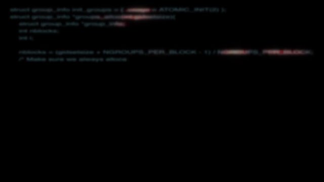 Defocused computer code writing motion on black background.